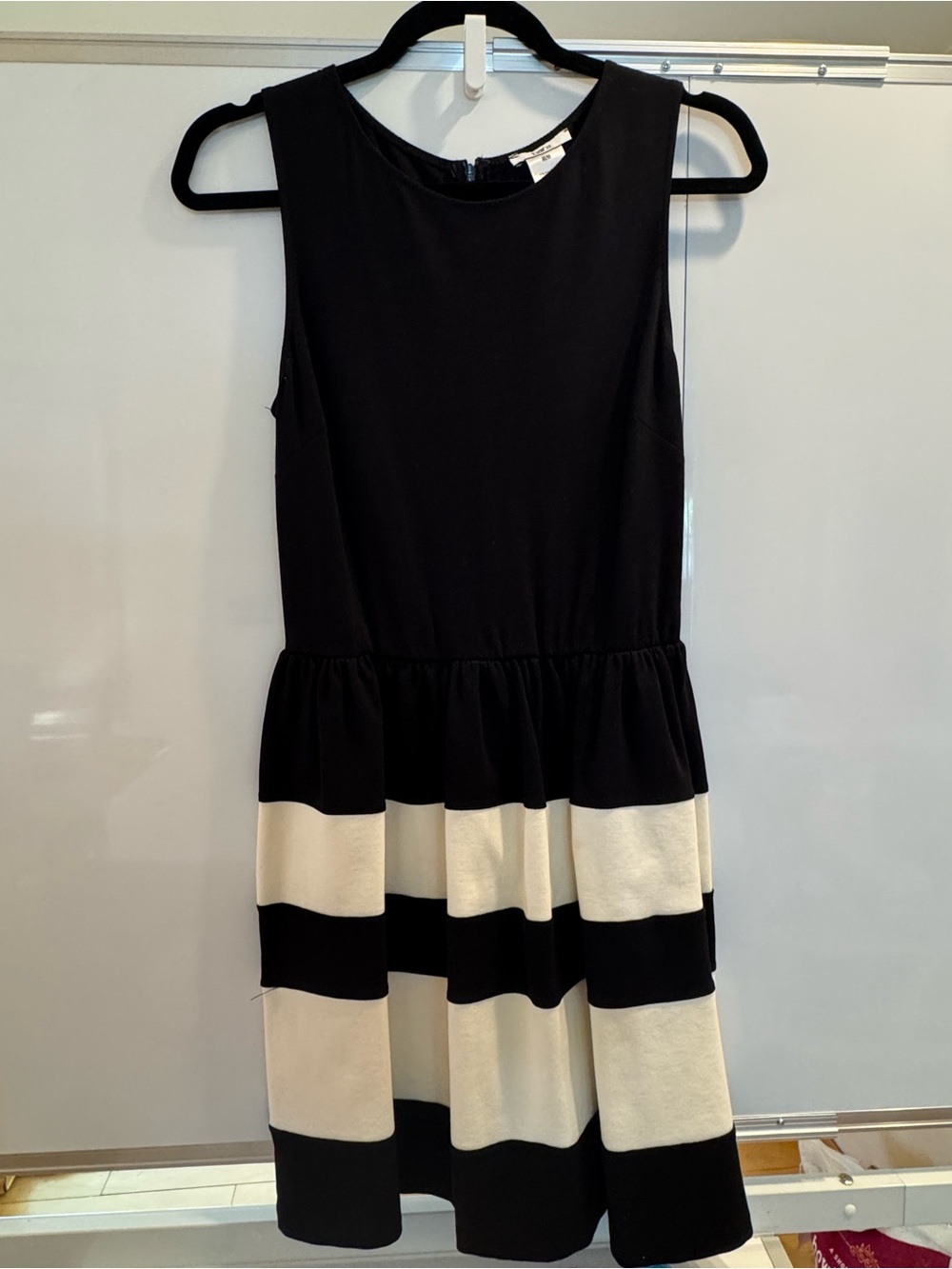 Bar III Black and White Striped Skater Dress